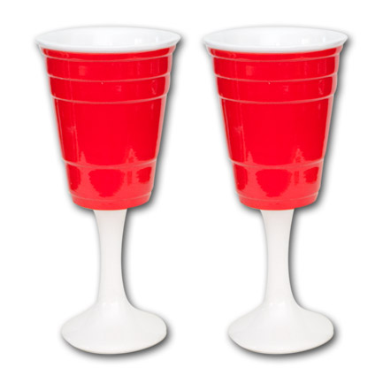 Red Cup Wine Glass Novelty 2-Pack