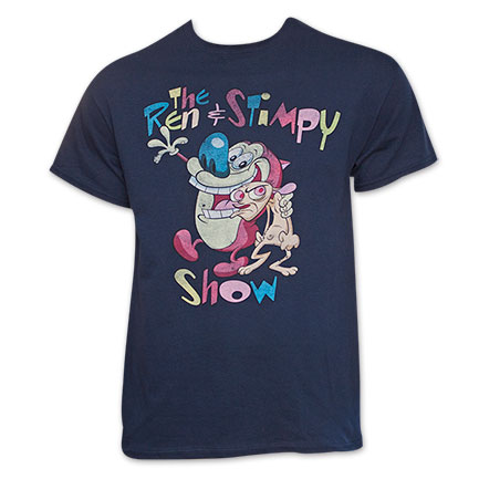 Ren And Stimpy Classic Navy Blue Character Tee Shirt