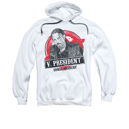Sons Of Anarchy Vice President White Pullover Hoodie