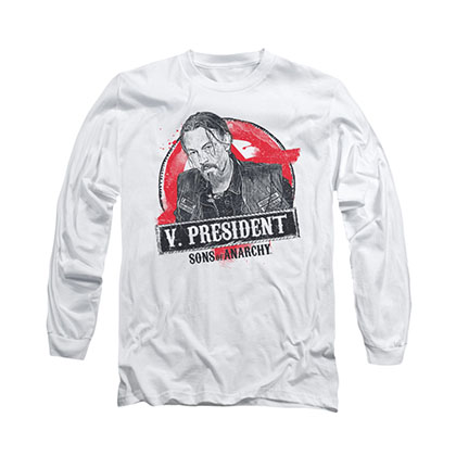 Sons Of Anarchy Vice President White Long Sleeve T-Shirt