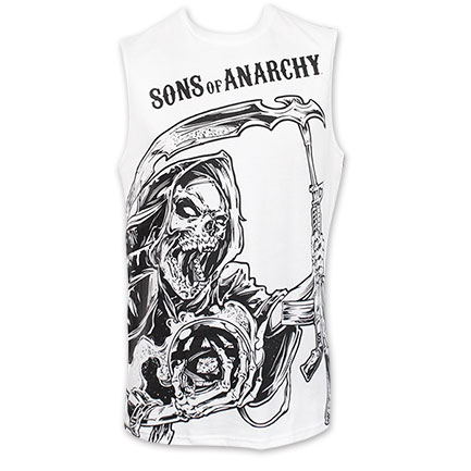 Sons Of Anarchy SAMCRO New White Reaper Tank Top Muscle Shirt