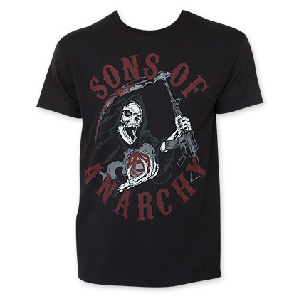 Sons Of Anarchy Men's Black Screaming Reaper Tee Shirt