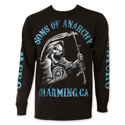 Sons Of Anarchy Blue Logo Long Sleeve Tee Shirt