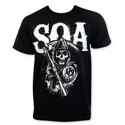 Sons Of Anarchy Black SOA Reaper Logo Men's Tee Shirt