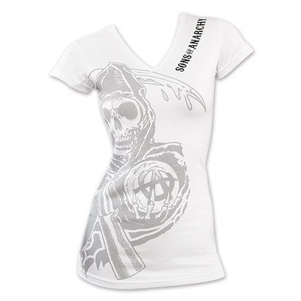 Sons Of Anarchy White Women's Reaper Shirt