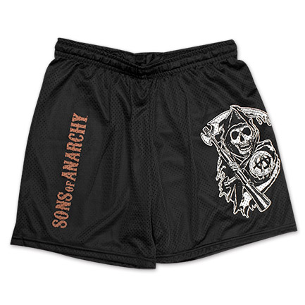 Orange And Black Sons Of Anarchy Mesh Shorts