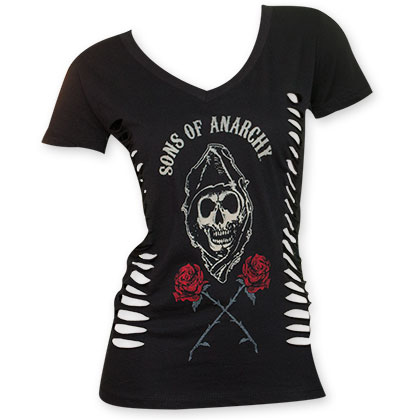 Sons Of Anarchy Women's Side Slit Reaper Tee Shirt