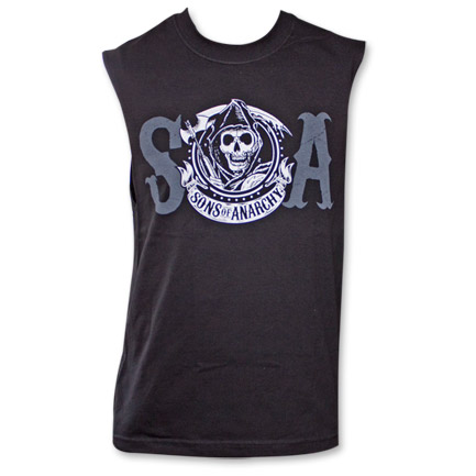 Sons of Anarchy Letter Logo Reaper Sleeveless Shirt Black