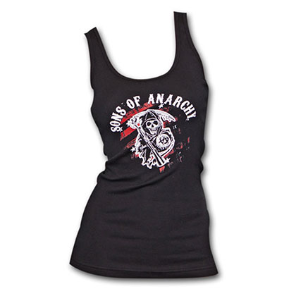 Sons Of Anarchy Red Reaper Black Ribbed Ladies Graphic Tank Top