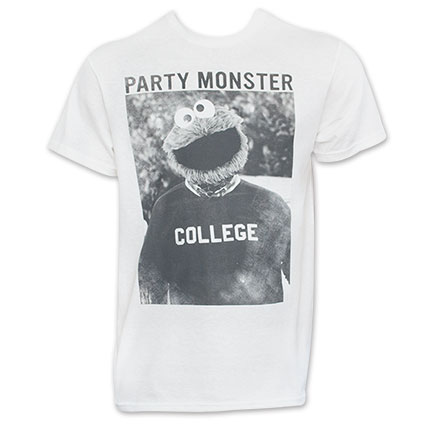Sesame Street Men's White Party Monster Tee Shirt