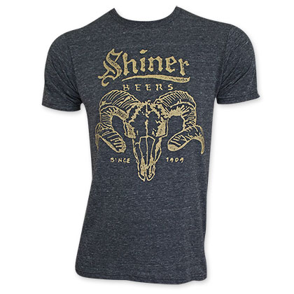 Shiner Beer Ram Horns Black T-Shirt