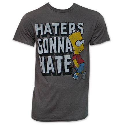 The Simpsons Haters Gonna Hate TShirt - Gray