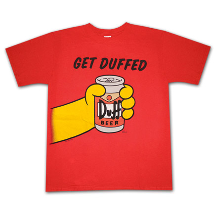 The Simpsons Duff Beer Get Duffed Red Graphic T Shirt