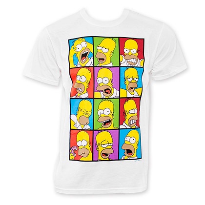 The Simpsons White Homer Expressions T-Shirt