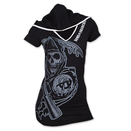 Sons Of Anarchy Hooded Juniors T-Shirt - Black