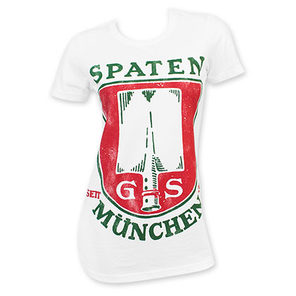 Spaten Munchen Women's White Beer Logo T-Shirt