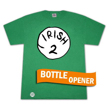 Irish 2 Bottle Opener Green Graphic Tee Shirt