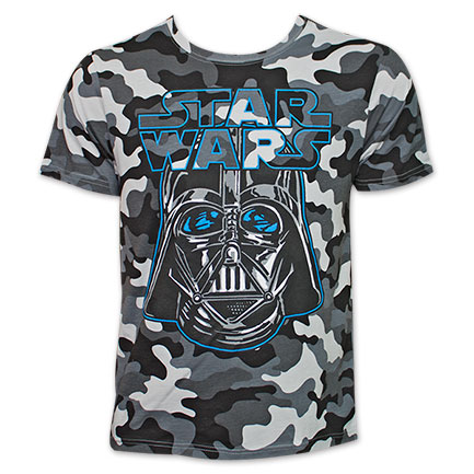 Star Wars Darth Vader Camo Tee Shirt - Gray