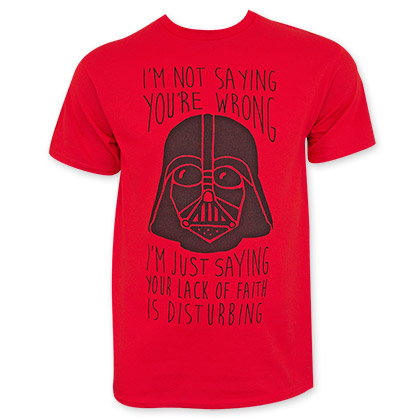 Star Wars Red Lack Of Faith Tee Shirt