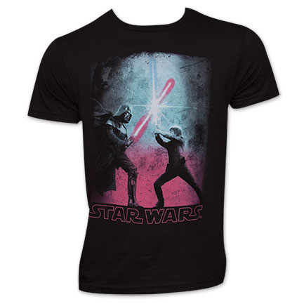 Star Wars Men's Darth Vader Vs. Luke Skywalker Duel Tee Shirt