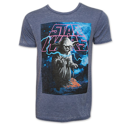Star Wars Men's Grey Yoda Galaxy T-Shirt