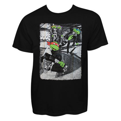 Teenage Mutant Ninja Turtle Men's Black Skateboard Tee Shirt