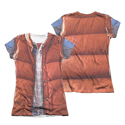 Back To The Future Marty McFly Vest Costume Sublimation Juniors Tee Shirt