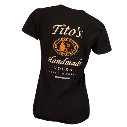 Tito's Vodka Women's V Neck Black Tee Shirt