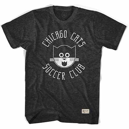 Chicago Cats Black Soccer Black T-Shirt