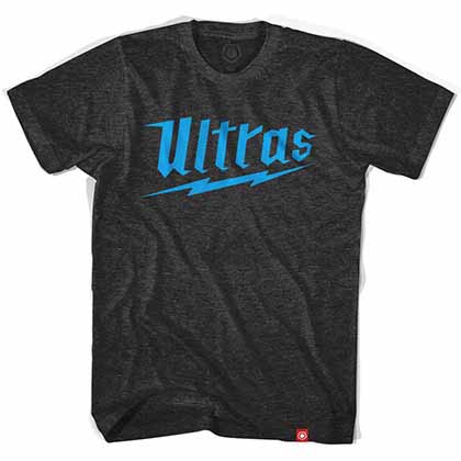 Ultras Lightning Script Soccer Black T-Shirt