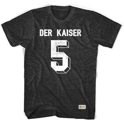 Beckenbauer 'Der Kaiser' Germany 5 Soccer Black T-Shirt