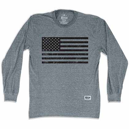 American Black Flag Soccer Long Sleeve Gray T-Shirt