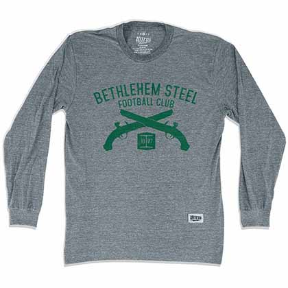 Bethlehem Steel Soccer Club Pistols Long Sleeve Gray T-Shirt