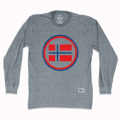 Norway Vintage Crest Soccer Long Sleeve Gray T-Shirt