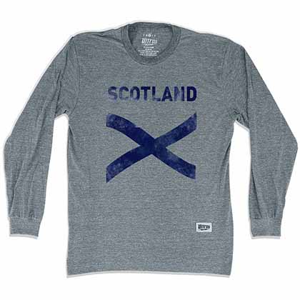 Scotland Cross Vintage Long Sleeve Gray T-Shirt