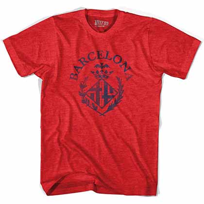 Barcelona Vintage Crest Soccer Red T-shirt