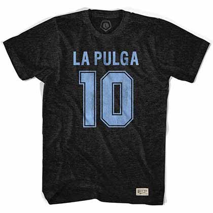 Messi La Pulga 10 Black T-Shirt