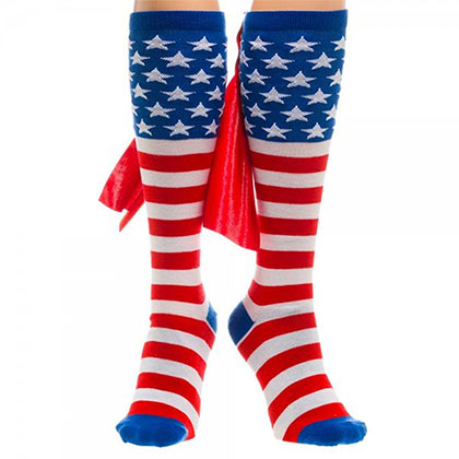 American Flag Knee High Women's Cape Socks