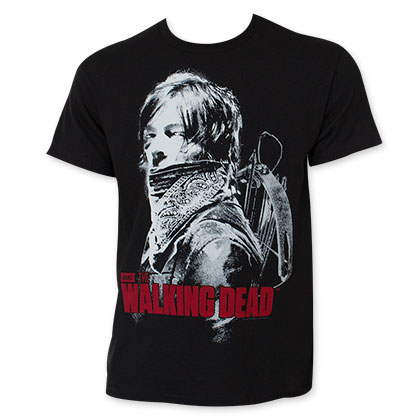 The Walking Dead Men's Black Daryl Bandana Tee Shirt