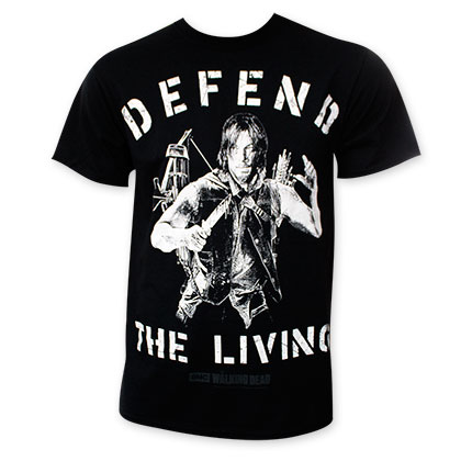 Walking Dead Men's Black Defend The Living Tee Shirt