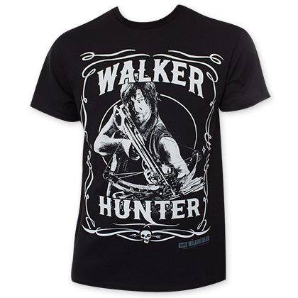 Walking Dead Daryl Walker Hunter Black Tee Shirt