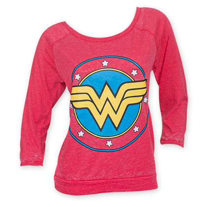 Wonder Woman Women's Red Burnout Shirt