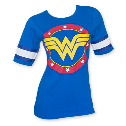 Wonder Woman Hockey Style Women's Blue Tee Shirt