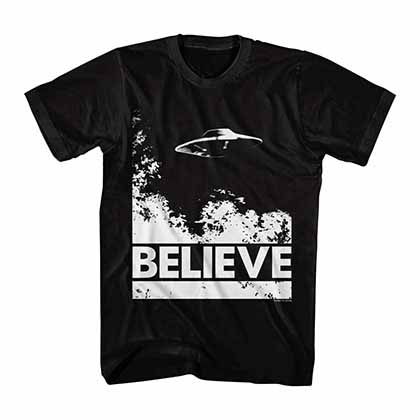 X-Files UFO Believe 1C Black T-Shirt