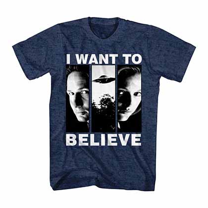 X-Files I Want To Believe Blue T-Shirt