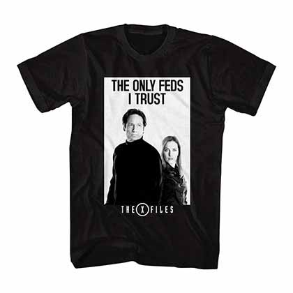 X-Files Feds BW Black T-Shirt