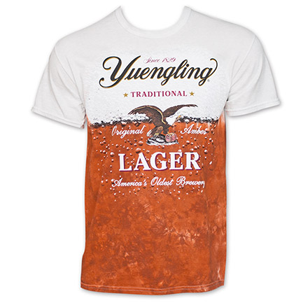 Yuengling Lager Beer Tie-Dye TShirt - White Orange