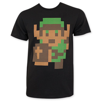 Nintendo Zelda Men's Black Pixelated Link Tee Shirt