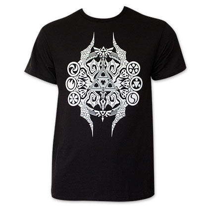 Zelda Men's Black Artistic Triforce Tee Shirt