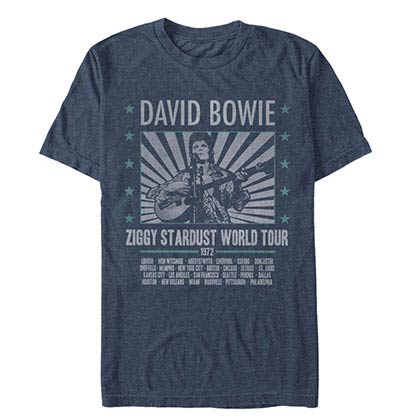 David Bowie Inverted Poster Blue T-Shirt